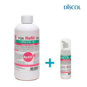 디스콜K 300ml 리필팩+전용용기 1개 (임산부 시린이 구강질환 치과용 거품치약)