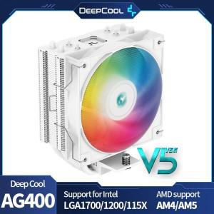 DeepCool AG400 에어 쿨러 4 히트 파이프, ARGB PWM 프로세서 CPU 공랭식 라디에이터, LGA1700 1200 115X 1