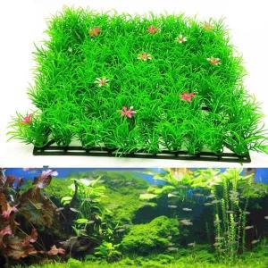 인조 잔디 매트, 가짜 이끼 장식, 수족관 어항 시뮬레이션 식물 녹색 25x25 cm
