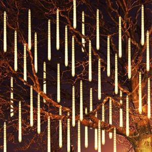 태양열 LED 유성우 조명 야외 떨어지는 빗방울 방수 정원 크리스마스 고드름 튜브 화환