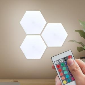 LED 붙이는 조명 무드등 3개 (RGB) 리모컨 벽부등