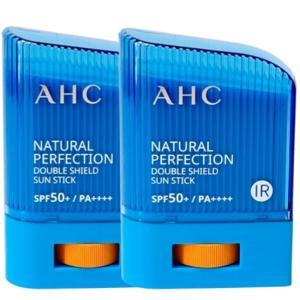 AHC 내추럴 퍼펙션 더블쉴드 선스틱(대용량) 22g x 2개 백탁없는 워터프루프선크림