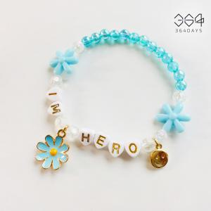 364days 미스터트롯 임영웅 HERO 골드 이니셜 히어로 팔찌 꽃 비즈팔찌