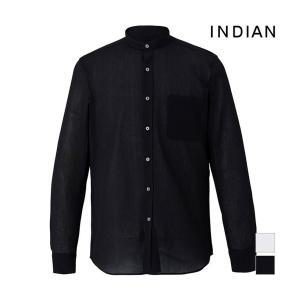 [인디안][INDIAN] 헨리넥 로고포켓 포인트 셔츠- MITNLXM2201