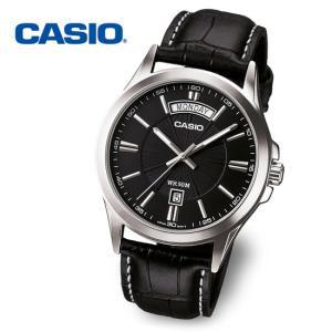 [정품] CASIO  MTP-1381L-1A 남성 야광 가죽 손목시계