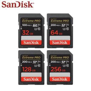SanDisk 카메라 저장용 익스트림 프로 메모리 카드, 4k HD SD 32GB, 64GB, 128GB, 256GB, V30 U3, 최대 200