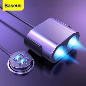 Baseus-자동차 시가 라이터 소켓 분배기 충전기, 듀얼 USB 100W 빠른 충전 자동 차량 잭 전원 어댑터