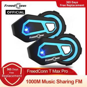 Freedconn T Max Pro 오토바이 인터콤 헬멧 헤드셋 블루투스 50 6 라이더 1200M FM 모터 인터폰 커뮤니케이