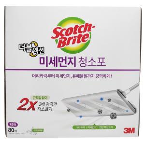 [ 3M 스카치브라이트 ] 미세먼지 청소포 더블액션 80매 (표준형 일회용 마른걸레)