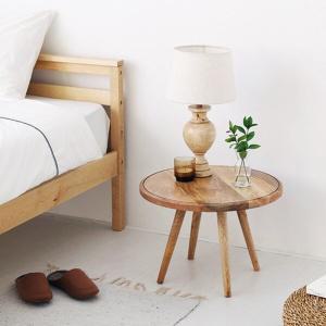 [신세계몰]마켓비 BEETAL 원형 사이드 테이블 망고나무 원목 보조 미니 커피 티 테이블
