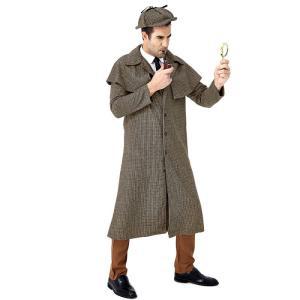 셜록홈즈 탐정옷 무대 탐정 연극 의상 성인 코스튬 체크 코트