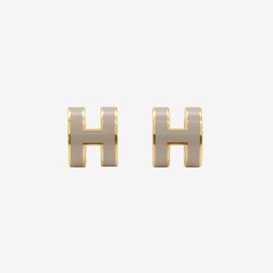 [에르메스][명품] 미니 팝아슈 H 이어링 귀걸이 골드 마론글라쎄 H608002F 55 H60