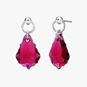 [브이와이][하프클럽/브이와이 ]여자 분홍 루비 925실버 크리스탈 귀걸이