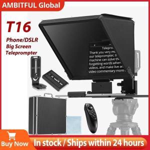 Ambitful T16 대형 스크린 프롬프터 전문가용 인터뷰 스마트폰 DSLR 카메라 라이브 비디오 녹화용 접이식