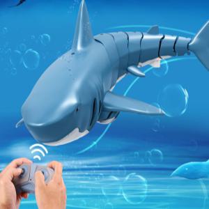 물에서 수영하는 RC모형 샤크 고래 상어 보트 장난감