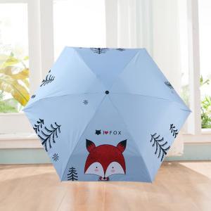 YADA 애니메이션 여우 패턴 5 접는 미니 우산 여성용 자외선 방지 파라솔 YD200302