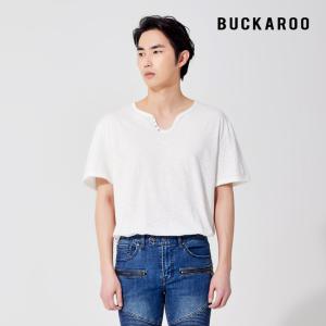 [버커루 (패플)][버커루]남성 26수 슬럽 버튼넥 티셔츠(B212TS250P)