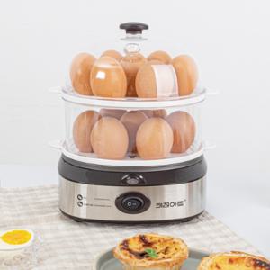 스텐 2단 전기 에그 쿠커 계란 달걀 찜기 반숙기 푸드 야채 스티머 삶는기계