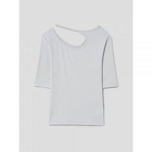 국내백화점판상품 에잇세컨즈 넥라인 변형 반소매 티셔츠 다크 그레이 353742IQ74 134619