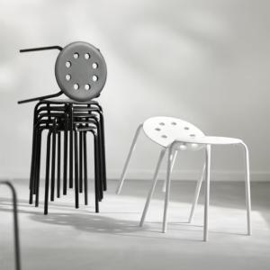 이케아 원형 스툴 의자 철제 보조 간이 화장대 디자인 학교 사무실 탕비실