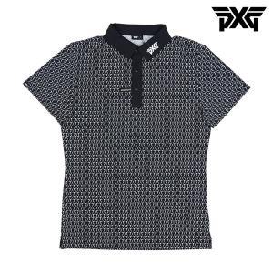 [신세계몰]PXG 남성 골프웨어 애슬래틱 핏 크로스 폴로 카라 반팔 티셔츠 블랙