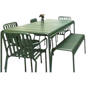 야외용 그린 철제 테이블 의자 카페 정원 농막 옥상