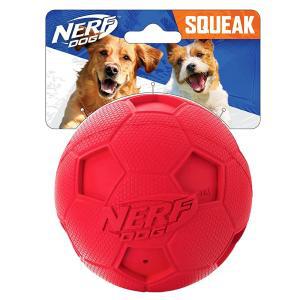 Nerf 강아지 축구공 인터랙티브 스퀴커가 있는 장난감, 경량, 내구성 및 방수 기능, 10.2cm, 중형/대형견용