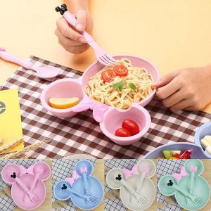 [신세계몰]미키마우스 아기식판 유아 식판 식기 숟가락 포크 세트 캐릭터 이유식 어린이집 답례품 선물