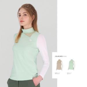 [엘르골프]여성 소매냉감 목크넥 티셔츠6J25452