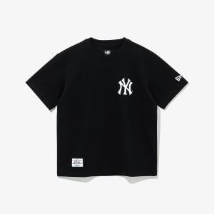 [롯데백화점]뉴에라키즈 MLB 뉴욕 양키스 홈 치어링 아이스크림 티셔츠 블랙