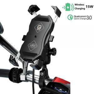 자전거 핸드폰 거치대 2022 오토바이 바이크 휴대폰 15W 무선 충전기 USB QC3.0 고속 충전 스마트폰 스탠드