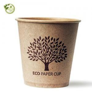 ECO 물티슈 종이 6.5 낚시 50개 커피색 색상 1줄 나무 휴대용 랜덤 컵 일회용 용품