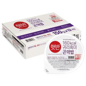 CJ 햇반 귀리 흑미 곤약밥, 150g, 12개