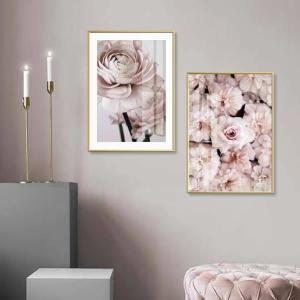 피포페인팅 현대 로맨틱 라이트 핑크 모란 꽃 캔버스 회화 갤러리 포스터 인쇄 벽 아트 그림 침실 인테리어