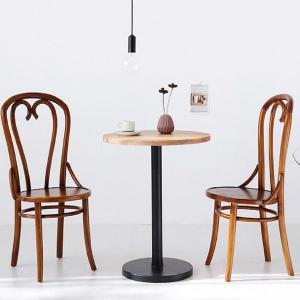 [신세계몰]티크나무 인테리어 커피숍 등받이 의자 홈카페 휴게실 식탁 의자