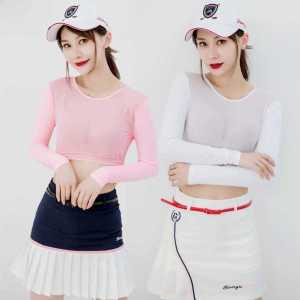 여성 골프 이너웨어 기능성 냉감 이너 티셔츠 여름 아이스 UV차단 상의 크롭티 자외선차단 골프복