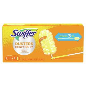 Swiffer 360 Dusters 확장 가능한 핸들 스타터 키트 먼지떨이 리필 3개