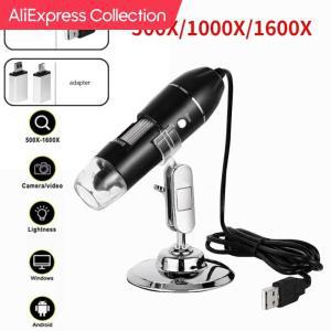 미니현미경 AliExpress 컬렉션 디지털 현미경 카메라 납땜 LED 돋보기 USB 휴대용 전자 500X 1000X 1600X C