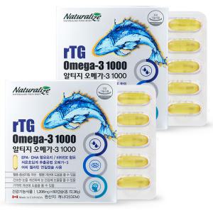 네추럴라이즈 rTG 초임계 알티지 오메가3 1000 1206mg 60캡슐 2통 EPA DHA omega3