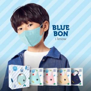 블루본 아이노우 썸머라인 어린이마스크  컬러 새부리형 주니어 중형 50매