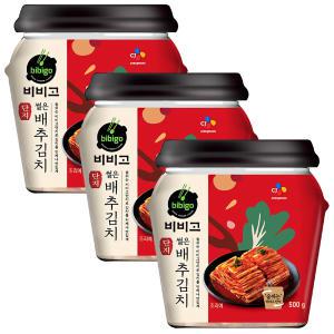 CJ 비비고 썰은 배추김치 단지 500g x 3개 / 김치 냉장식품