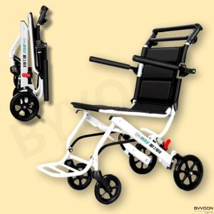 바이윤 메디케어 경량 휠체어 여행용 휴대용 가정용 접이식 소형 노인유모차 6.8kg