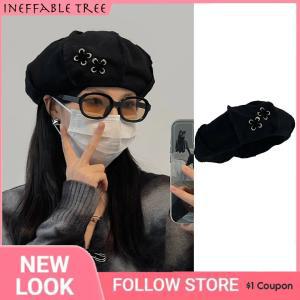 베레모 일본 인스 모자 여성용 개성 팔각형 모자 멋진 소녀 버튼 뉴스 보이 모자 숙녀 캐주