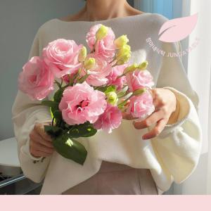 리시안셔스 생화 꽃다발 택배 분홍빛 반단