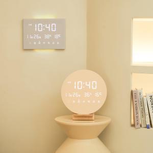 오아 모던 LED 벽시계 무소음 디지털 인테리어 탁상 벽걸이 무소음 전자 거실 요일 온습도 시계
