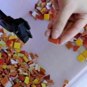 자기질  모양의 모자이크 타일 다각형 투명 유리 크리스탈 컬러 시스템 혼합 공예 어린이 DIY 액세서리 100