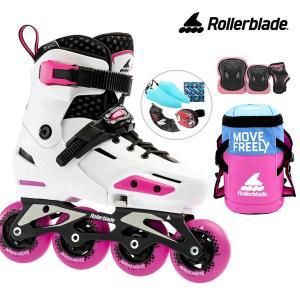 [롤러블레이드]아동 인라인 스케이트 롤러블레이드 에이팩스 핑크+가방+보호대 신발항균건조기 휠커버 외