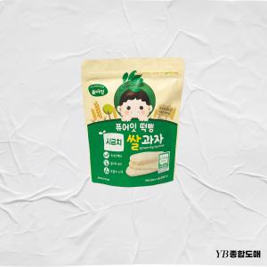 퓨어잇 떡뻥 유기농쌀과자 시금치맛 5개