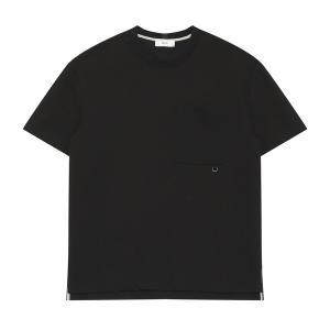 [하프클럽/본]폰테 세미오버핏 라운드 티셔츠 블랙 BN3MTS754BK