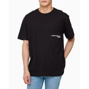 [갤러리아] [캘빈클라인 진]남성 릴렉스핏 CK 스프레이 로고 반팔 티셔츠(J324652BEH)